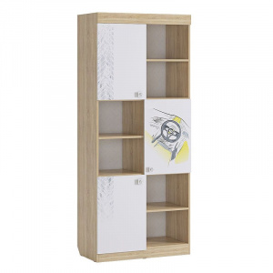 Стеллаж Форсаж дуб сонома/белый