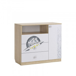 Комод Форсаж дуб сонома/белый