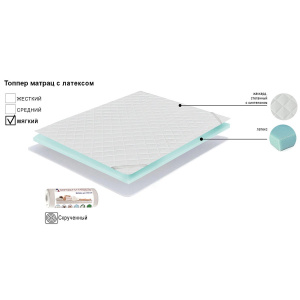 Матрас топпер с латексом 180х200