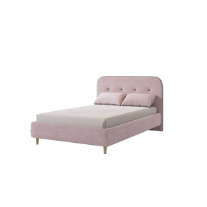 Кровать односпальная Лео 120х200 нежно-розовый/графит (велюр)