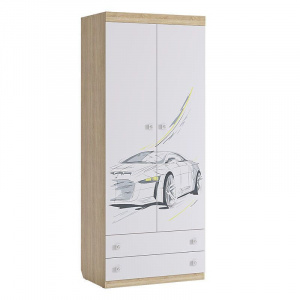 Шкаф двухдверный Форсаж дуб сонома/белый