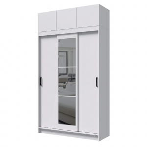 Шкаф-купе БРУНО 6 с антресолью Белый гладкий
