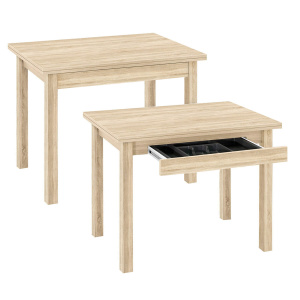 Стол обеденный раскладной (прямая ножка) с ящиком