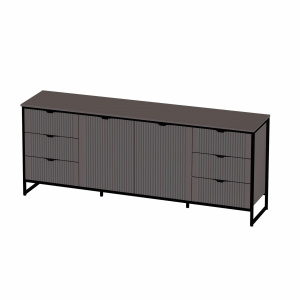 Комод Нора-2 2 двери и 6 ящиков Металл Бруклин/Графит