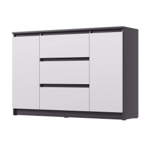 Комод ВЕГА 2Д-3Я Графит/Белый гладкий