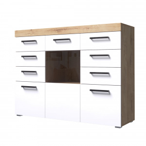 Комод Бастон Дуб Вотан/Белый гладкий