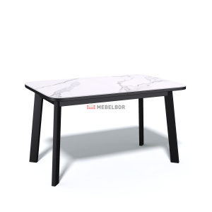 Стол обеденный Kenner AA1200 черный/керамика мрамор белый