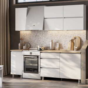 Кухня Токио 1600 Белый текстурный