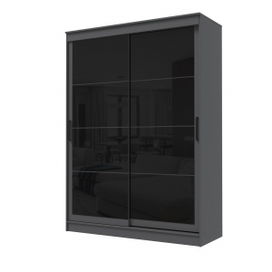 Шкаф-купе ГРАНД 1 1,6 Графит/Лакобель черный