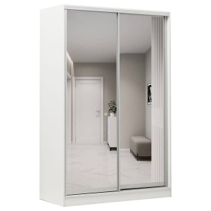 Шкаф-купе 2-х дверный 1540х590 ВАРИАНТ 5 Белый жемчуг