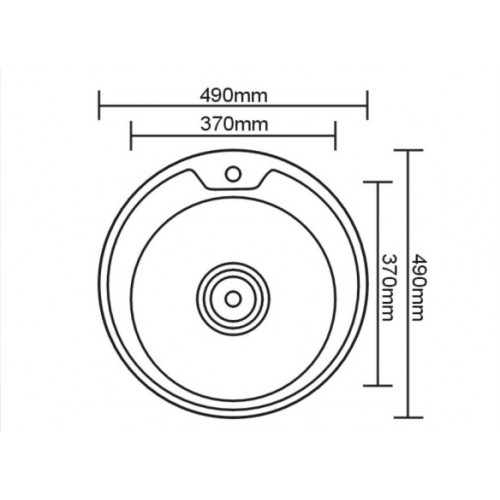 Мойка врезная круглая D490 (толщина 0,8, глубина 180)