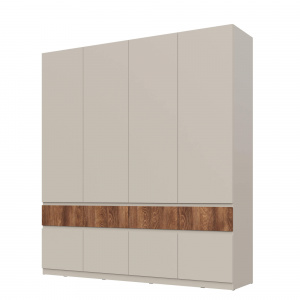 Шкаф НК PIANO 4-х створчатый Кашемир/Каштан