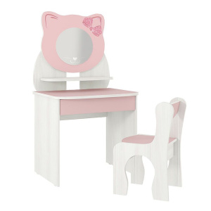 Набор детский Котенок белый рамух/розовый