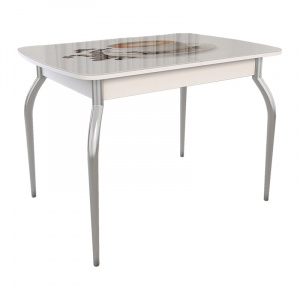 Стол обеденный раздвижной белый/Кофе