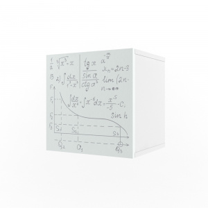 Полка Куб с фасадом НьюТон Грэй Белый Лофт/Формулы