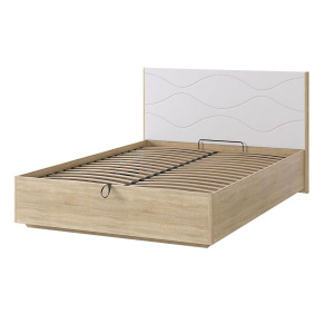 Кровать с подъемным механизмом Зара Люкс 160х200 дуб сонома/белый