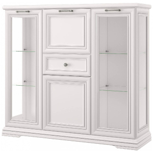 Шкаф с витриной 2V2D1S SEVILLA Белый