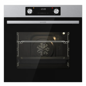 Духовой шкаф Gorenje, объем 73 л, электронное управление, home made plus, утапливаемые переключатели, таймер, 8 режимов, , гриль, цвет нержавеющая ста