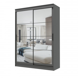 Шкаф-купе ГРАНД 1 1,6 Графит/Зеркало/Зеркало