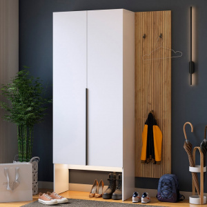 Прихожая К6 дуб крафт золотой/белое дерево