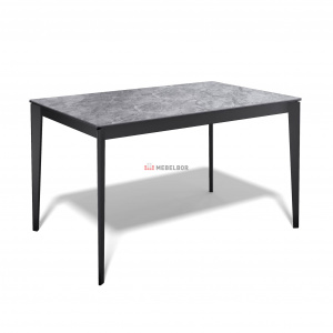Стол обеденный Kenner KR1200 черный/керамика мрамор серый глянец