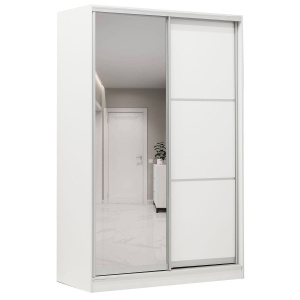 Шкаф-купе 2-х дверный 1540х590 ВАРИАНТ 4 Белый жемчуг