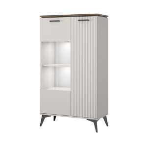 Шкаф с витриной VINATI 1V1D P ПЕРСИДСКИЙ ЖЕМЧУГ/АМАРОК