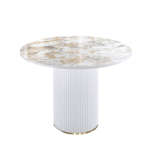 Стол обеденный Kenner LD1000 белый/керамика гранит золотой глянец