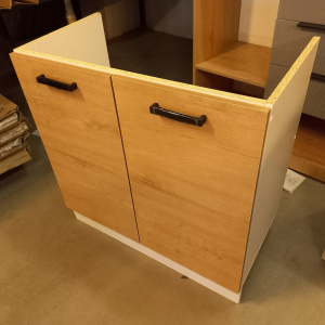 Стол под мойку М800 Брауни Белый гладкий/Дуб вотан