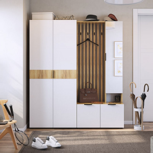Прихожая Бери К3 дуб крафт золотой/белое дерево