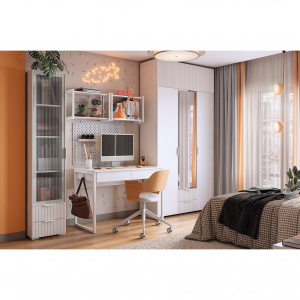 Набор детской мебели Зефир К5 белое дерево/белый муар/белый (эмаль)