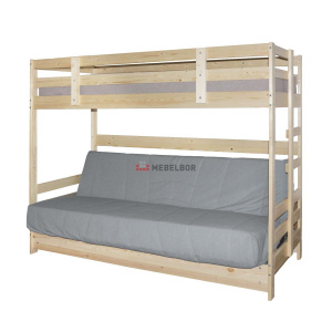 Двухъярусная кровать массив с диван-кроватью 800х1900 БНП