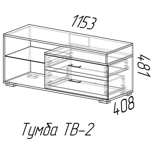 Тумба TV 2 Ясень шимо