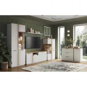 Гостиная MATEO Белый/Дуб наварра