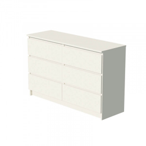 Комод Мори 1200 с шестью ящиками Сатин