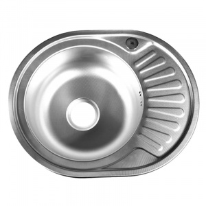 Мойка врезная овальная 570х450 (толщина 0,8, глубина 180)