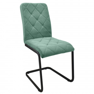 Стул Неаполь черный муар/Катания Аквамарин
