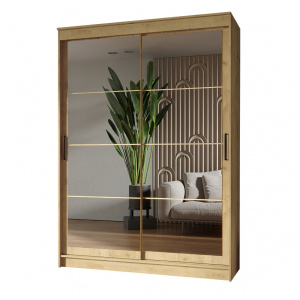 Шкаф-купе ГРАНД 1 1,6 Дуб вотан/Зеркало/Зеркало