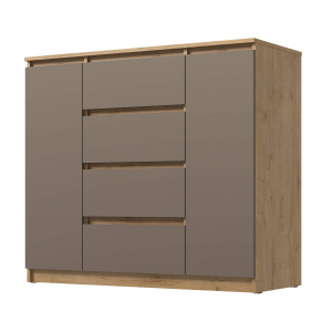 Комод ВЕГА Люкс 2Д-4Я Дуб Вотан/Мокко