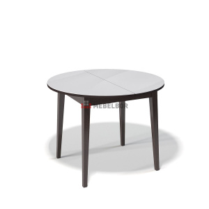 Стол обеденный Kenner 1000 М венге/стекло белое глянец