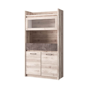 Шкаф с витриной 1V2D1S JAZZ Каштан найроби/Оникс