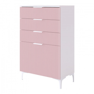 Комод Зефир белое дерево/пудра розовая (эмаль)