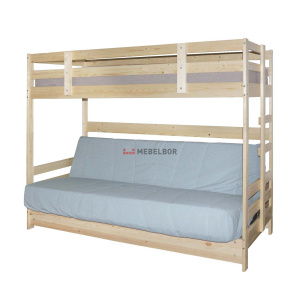 Двухъярусная кровать массив с диван-кроватью Боннель 800х1900