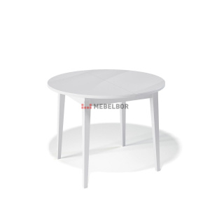 Стол обеденный Kenner 1000 М белый/стекло белое глянец