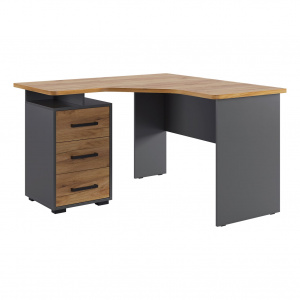 Стол компьютерный Лайт-2 1200 угловой графит/дуб крафт золотой