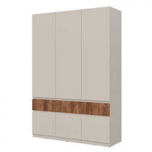 Шкаф НК PIANO 3-х створчатый Кашемир/Каштан