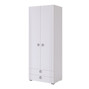 Шкаф двухдверный Ева 103.01 белое дерево/белый матовый