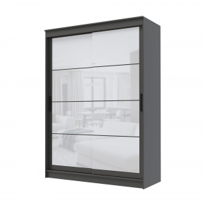 Шкаф-купе ГРАНД 1 1,6 Графит/Лакобель белый