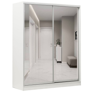 Шкаф-купе 2-х дверный 1755х590 ВАРИАНТ 5 Белый жемчуг