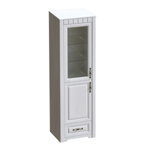 Шкаф-витрина Прованс Бодега белая/Патина премиум